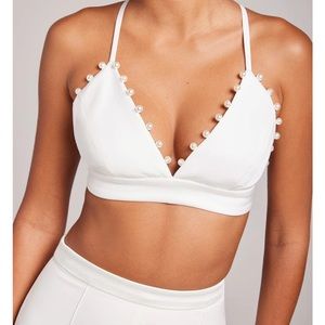 Nadine Merabi Charlotte White Bra Top, size S/M